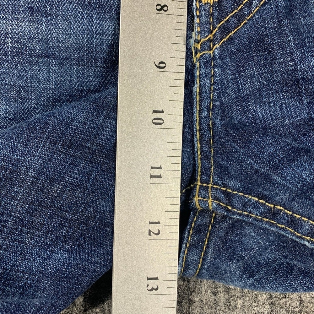 Levis 513 Slim Straight Jeans Mens 36x32 Blue Dark Wash Denim Casual Classic - Picture 8 of 13